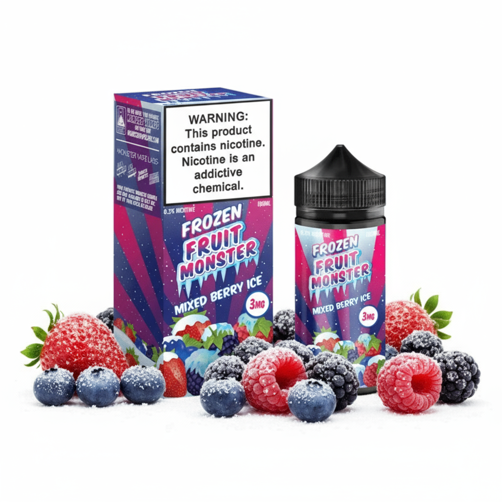 Frozen Fruit Berry Vape Mixed Berry ICE FROZEN FRUIT MONSTER LIQUIDS 100ml $13.99 Nicotine Strength: 0mg;3mg;6mg Frozen Fruit Berry Vape Mixed Berry ICE FROZEN FRUIT MONSTER LIQUIDS 100ml $13.99 Nicotine Strength: 0mg;3mg;6mg