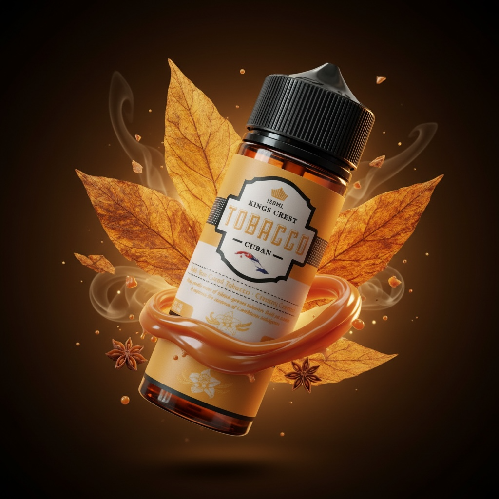 Cuban Tobacco Tabaco Cubano, Especias y Caramelo 120 ml | Base Libre | Kings Crest