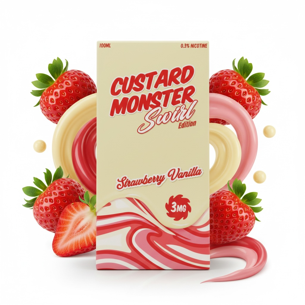 Strawberry Vanilla Custard 100ml | Base Libre | Custard Monster