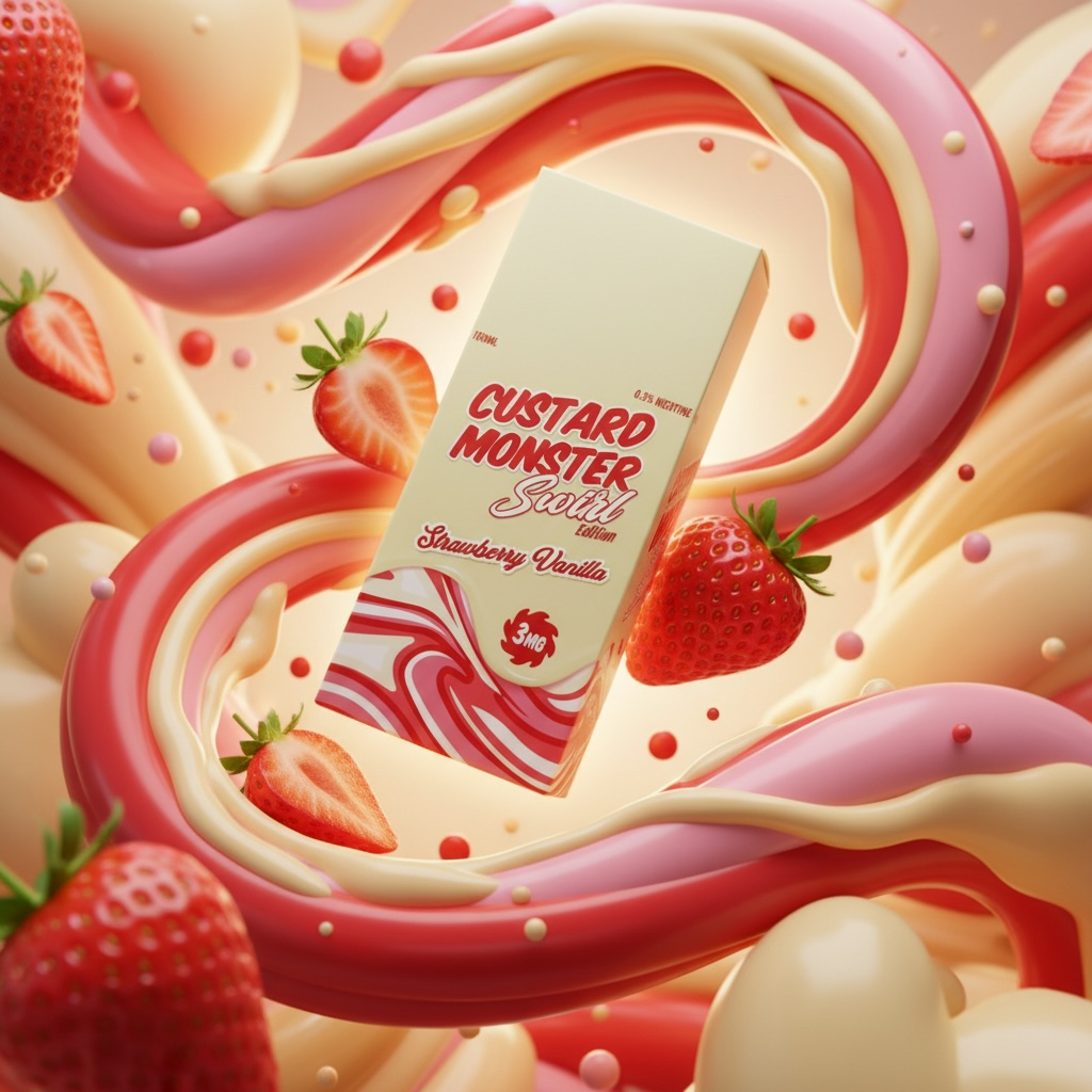 Strawberry Vanilla Custard 100ml | Base Libre | Custard Monster