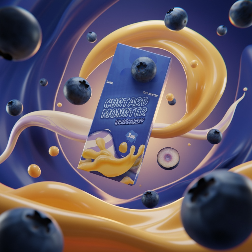 Blueberry Custard 100 ml | Base Libre | Custard Monster